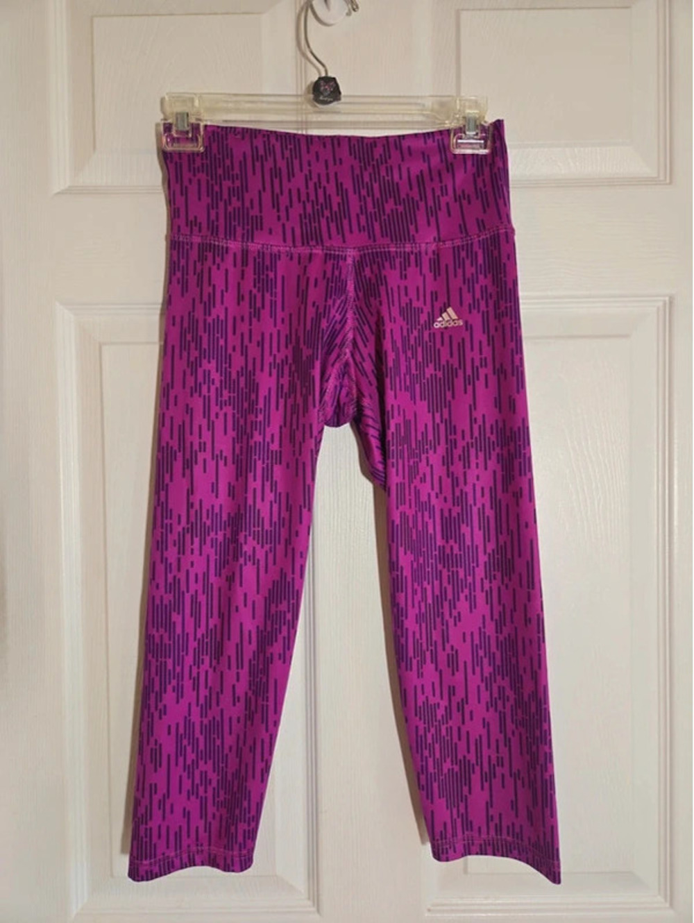 Adidas pink purple cropped leggings size small